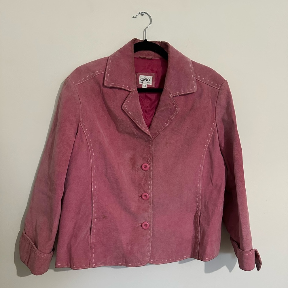 Vintage Cleo vibrant pink suede blazer